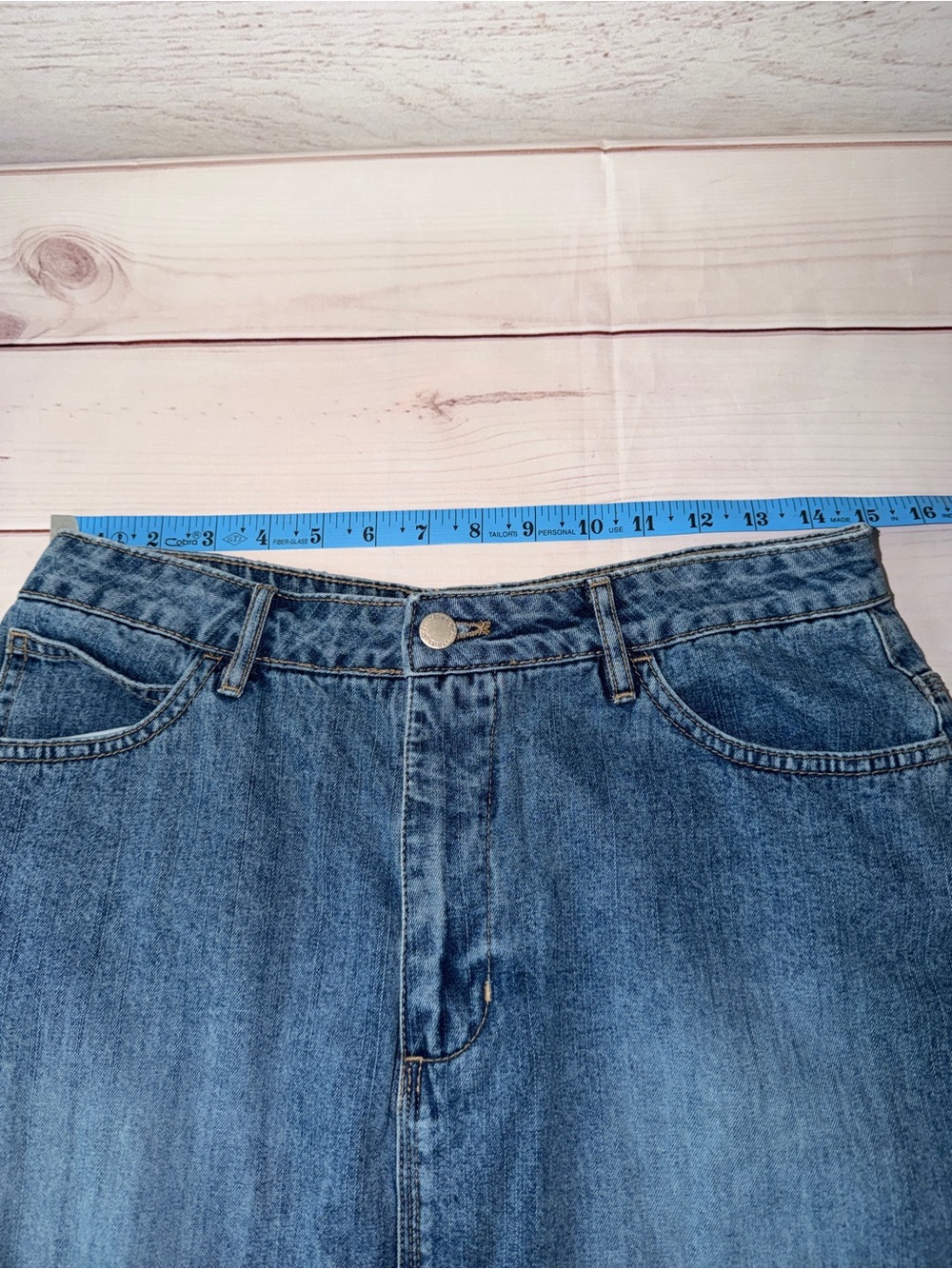 St. John's Bay Petite Denim Skirt - Light Blue Size 10P Office| Church|School - Picture 4 of 7